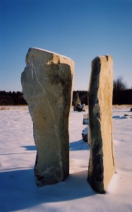 Two of the Amherst monoliths.