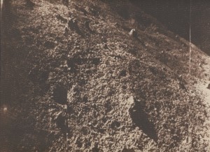 A much happier day: The Soviet Luna 9 lander returned the first image from the moon's surface in February 1966. (Jodrell Bank image)