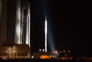 The Ares I-X makes its way to the launch pad early on October 20. (Photo: NASA)