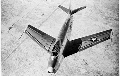 An XP-86 over the Mojave