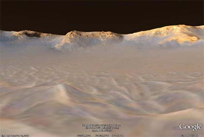 Victoria Crater in Google Mars.