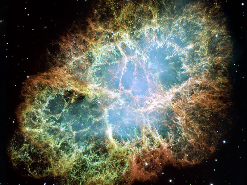 The Crab Nebula supernova remnant. (Credit: NASA, ESA, J. Hester, A. Loll, ASU, Davide De Martin, Skyfactory)