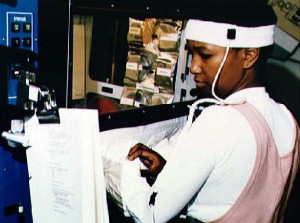 Mae Jemison training for her shuttle flight in 1992.