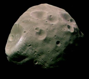 Phobos as viewed by Mars Express in xxx, from a distance of 200 kilometers. Tomorrow the spacecraft will get three times closer.