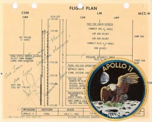 Apollo 11 flight plan. Courtesy of Bonhams.