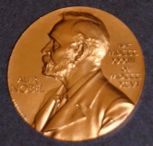 Replica of John Mather's Nobel Prize for Physics. Courtesy NASM.