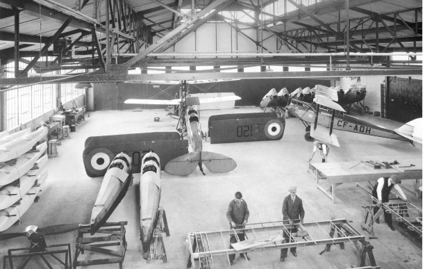 Interior of the de Havilland hangar where the Canadian Air & Space Museum now resides