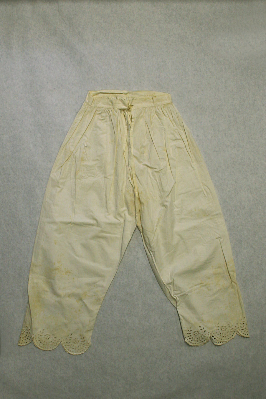 These pantaloons were likely worn beneath the dress Katharine Wright wore to the White House in 1909. Photograph: International Women's Air & Space Museum, Cleveland, OH.