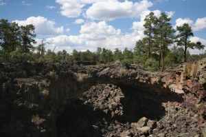 Natural bridge in a terrestrial lava tube, El Malpais National Monument