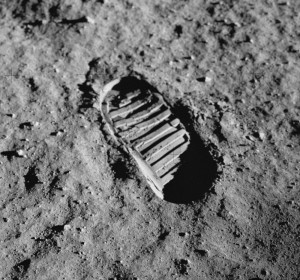 A footprint of an Apollo 11 astronaut.  Destined for destruction?